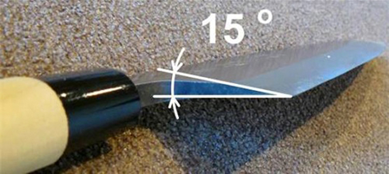 Angle d'affûtage de couteau japonais