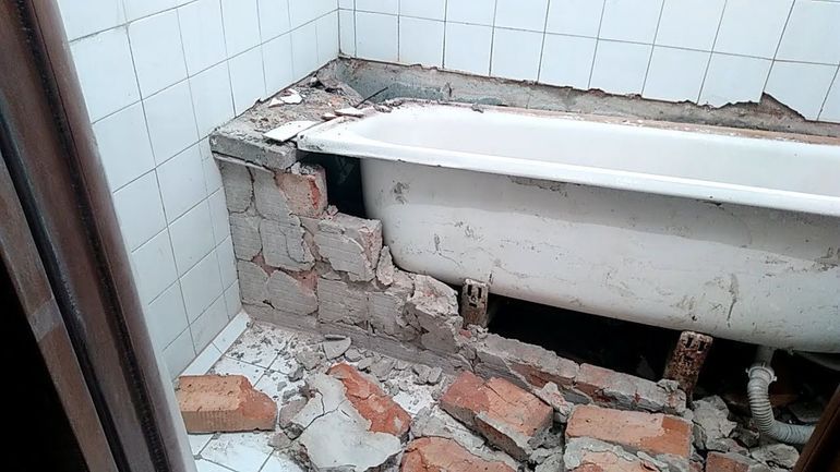 Removing an old bathroom