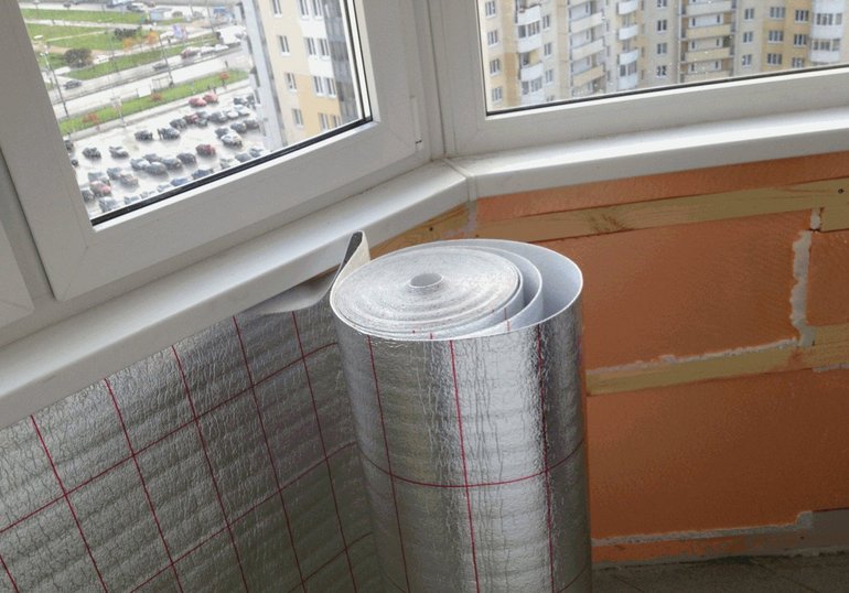 Thermal insulation of the walls of the balcony
